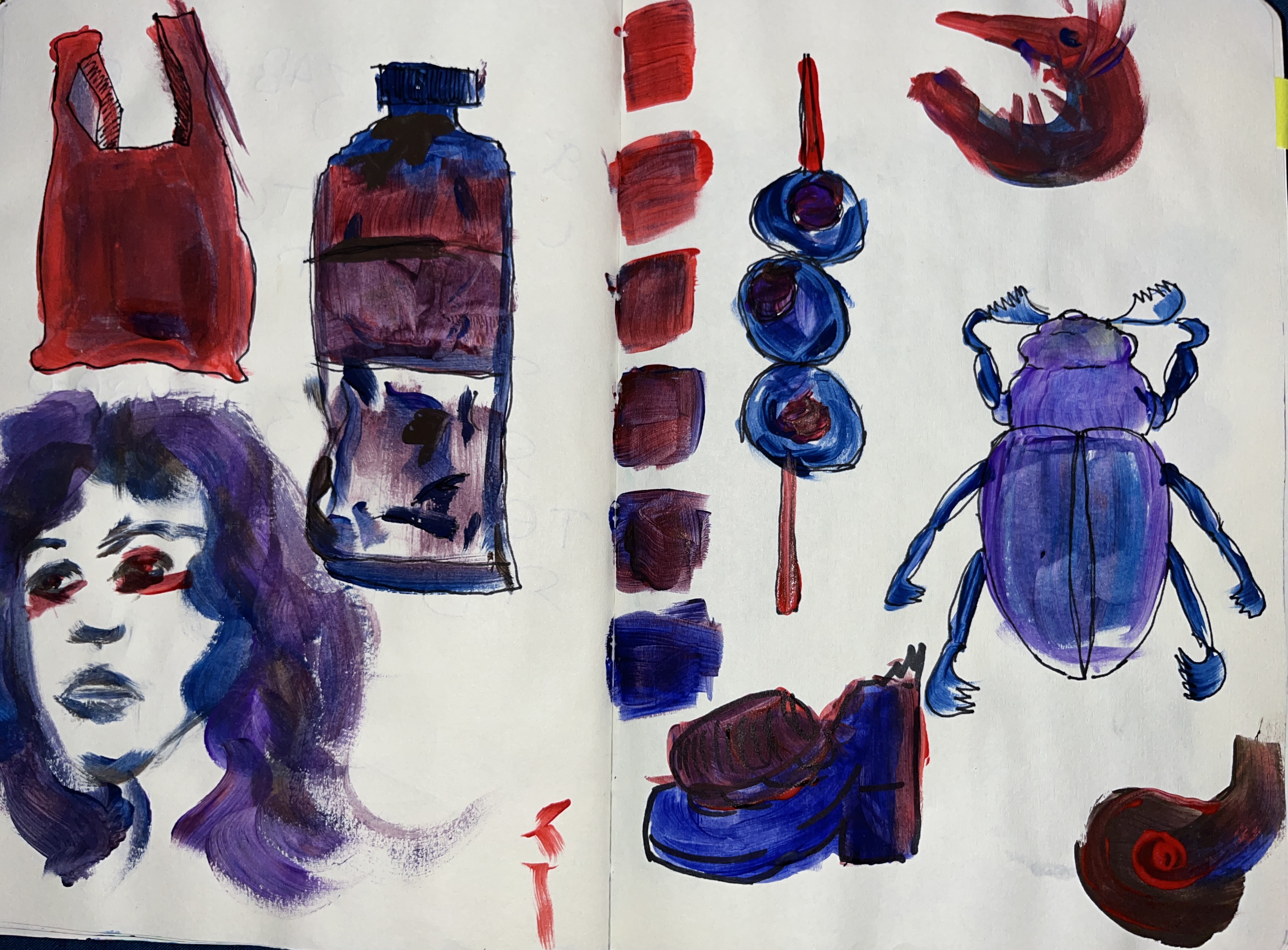 Rot und blau